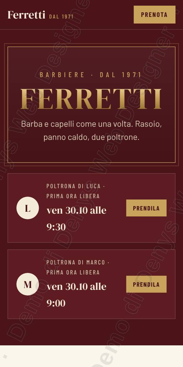 Barbiere Ferretti su telefono