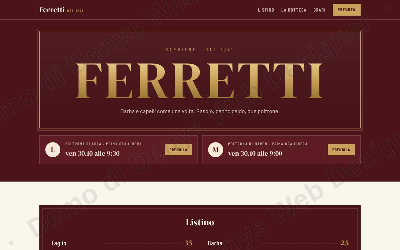 Barbiere Ferretti su computer