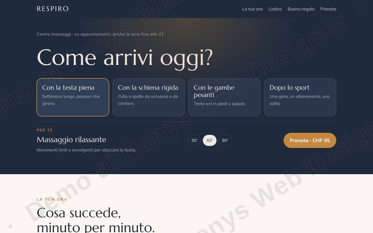 Respiro Massaggi su computer
