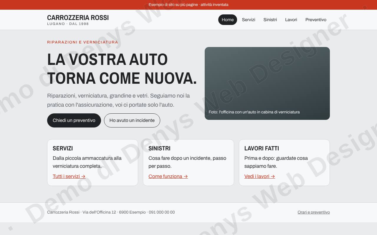 Carrozzeria Rossi su computer