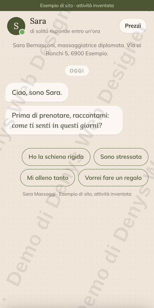 Sara Massaggi su telefono